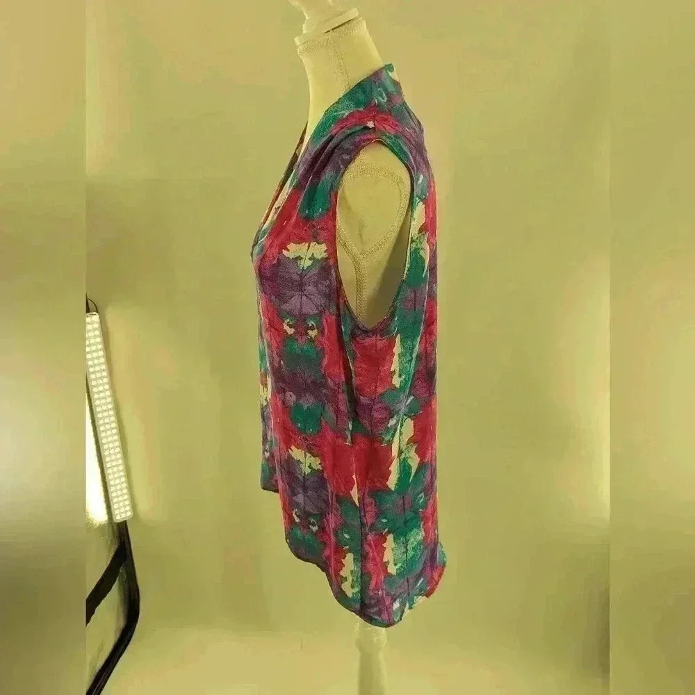 Laundry by Shelli Segal Women's Sleeveless Blouse Multicolor V-neck Size S - Picture 4 of 13